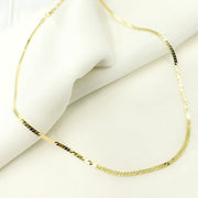 14K Solid Yellow Gold Flat Snake Chain